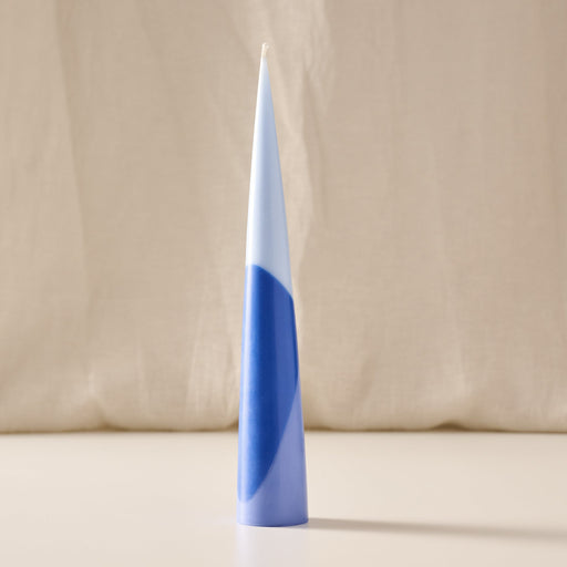 Esuk Blue Tone Striped Palm Wax Cone Candle