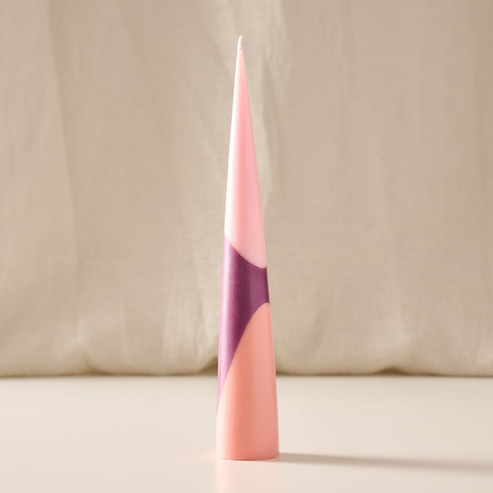 Esuk Berry Striped Palm Wax Cone Candle 1