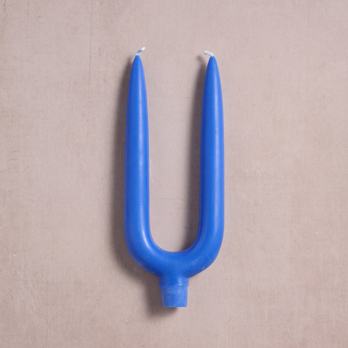 Pindho Cobalt Palm Wax Twin Candle 2