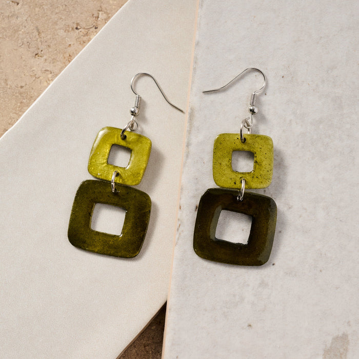 Maja Square Capiz Earrings 2