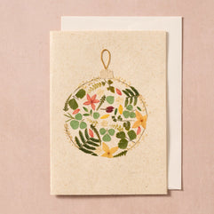 Makulay Pressed Flower Ornament Christmas Card
