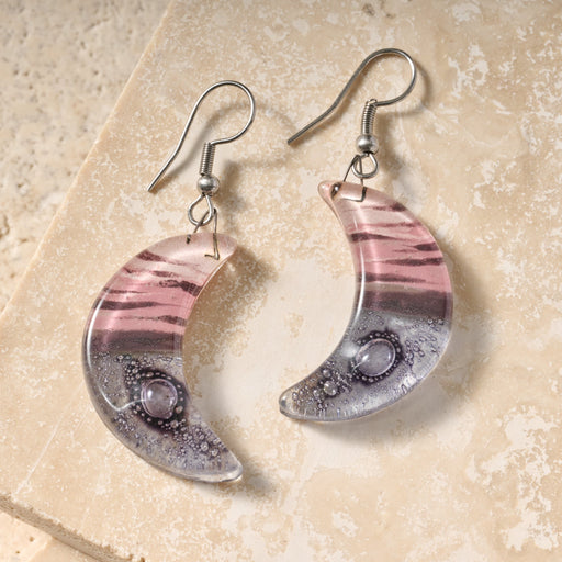 Marbled Moon Drop Earrings