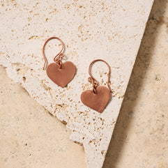 Alma Copper Heart Earrings