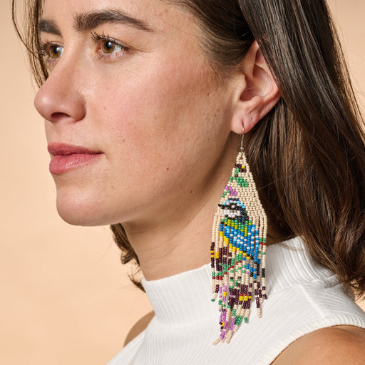 Beaded Bird Fringe Earrings - Ten Thousand Villages