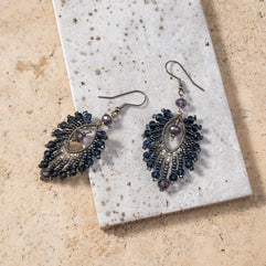Pluma Beaded Glass Earrings