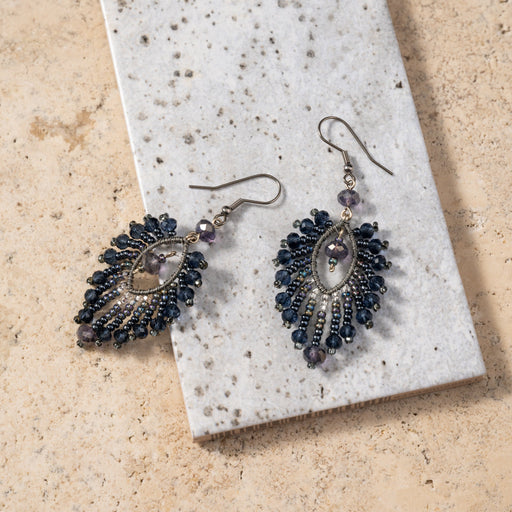 Pluma Beaded Glass Earrings