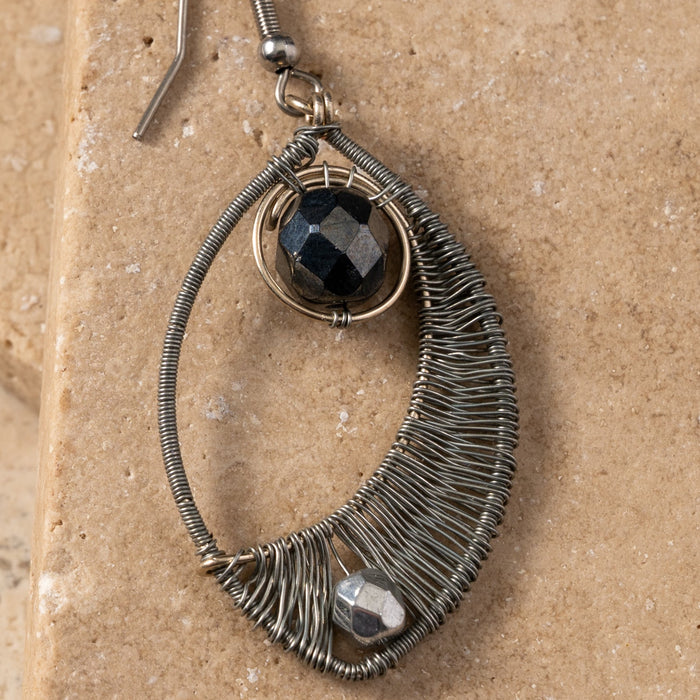Ojo Silver Wire Wrapped Earrings 4