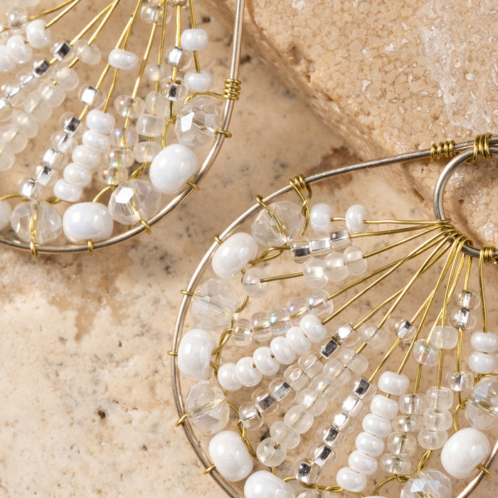 Vaso Glass Bead Teardrop Earrings 2