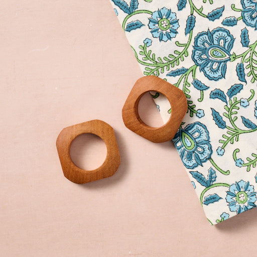 Caja Mahogany Napkin Rings - Set of 2