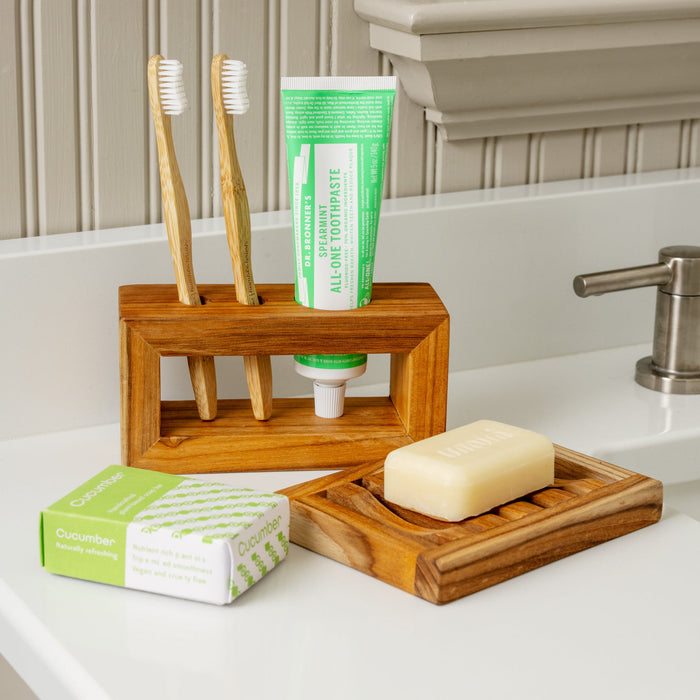 Sonrisa Teak Toothbrush Holder 1