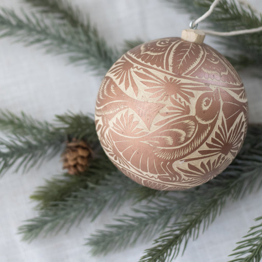 Bronce Etched Ball Ornament - Ten Thousand Villages