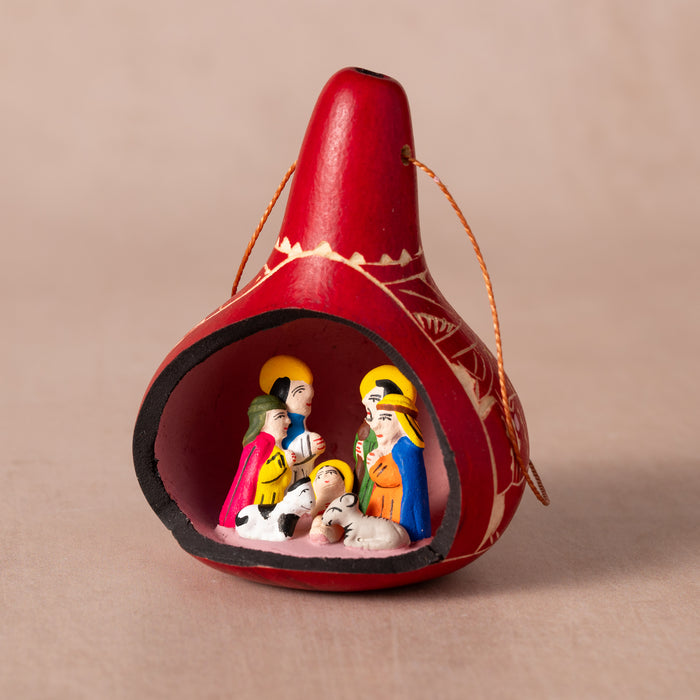 Nativity Gourd Ornament 2