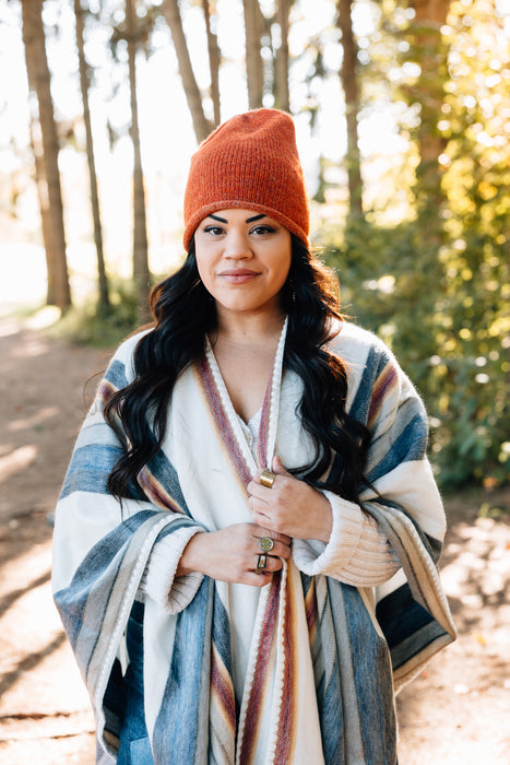 Slouchy Alpaca Wool Beanie - Rust Orange 3