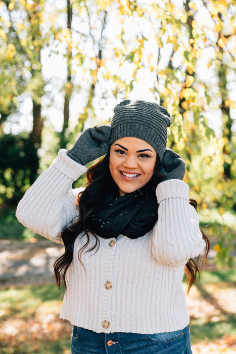 Slouchy Alpaca Wool Beanie - Grey 3