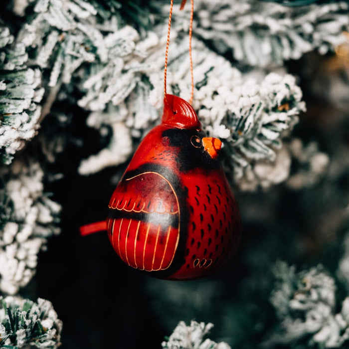 Cardinal Gourd Ornament 3