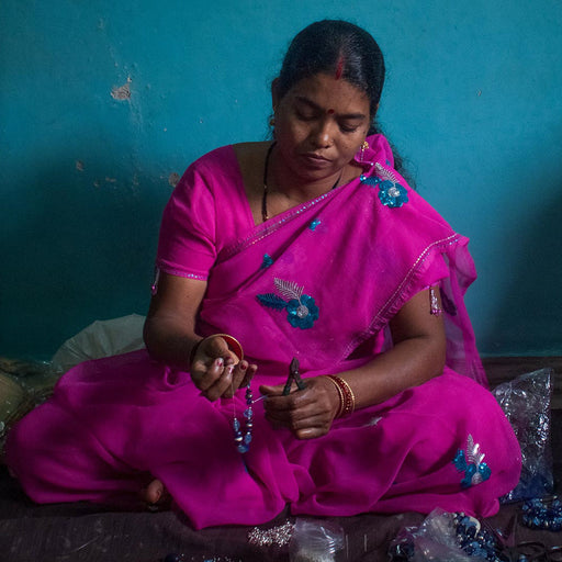 Khilana Amethyst Bloom Drop Earrings - Ten Thousand Villages
