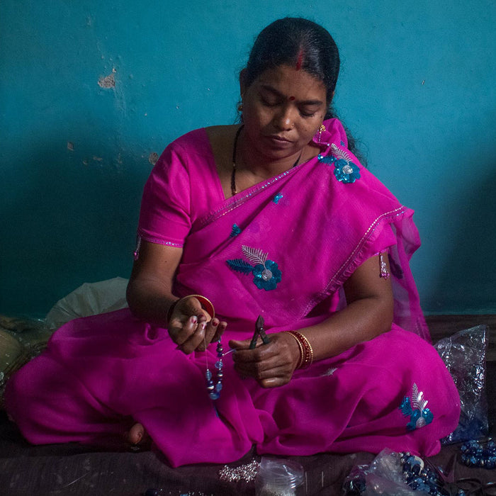 Yavi Hammered Brass Disc Earrings 3