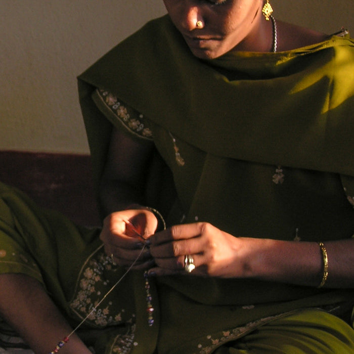 Malli Floral Threader Earrings - Silver 2