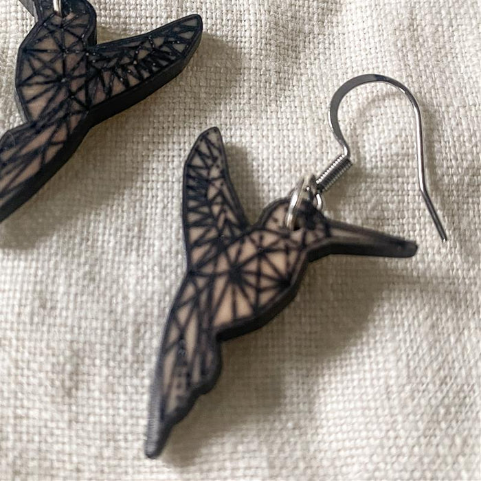 Tagua Hummingbird Drop Earrings 2