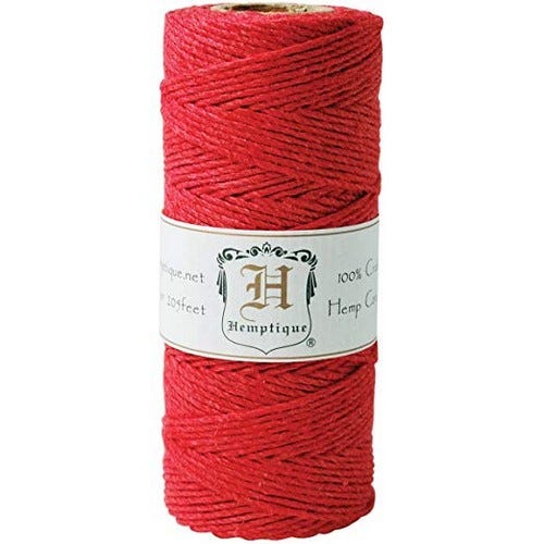 Twine spool for tags, Red 10lb 205FT 1