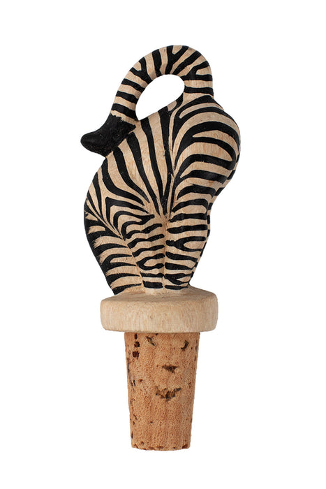 Wood Zebra Bottle Topper 1