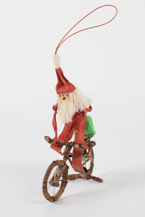 Cycling Santa Ornament 2