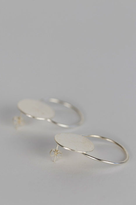 Silver Hoop Stud Earrings 2