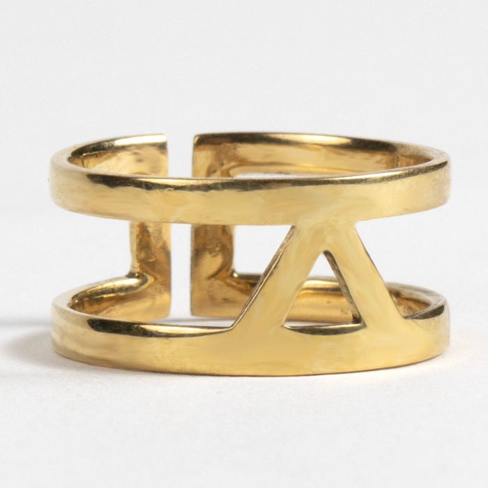 Brass Triangle Cuff Ring 3