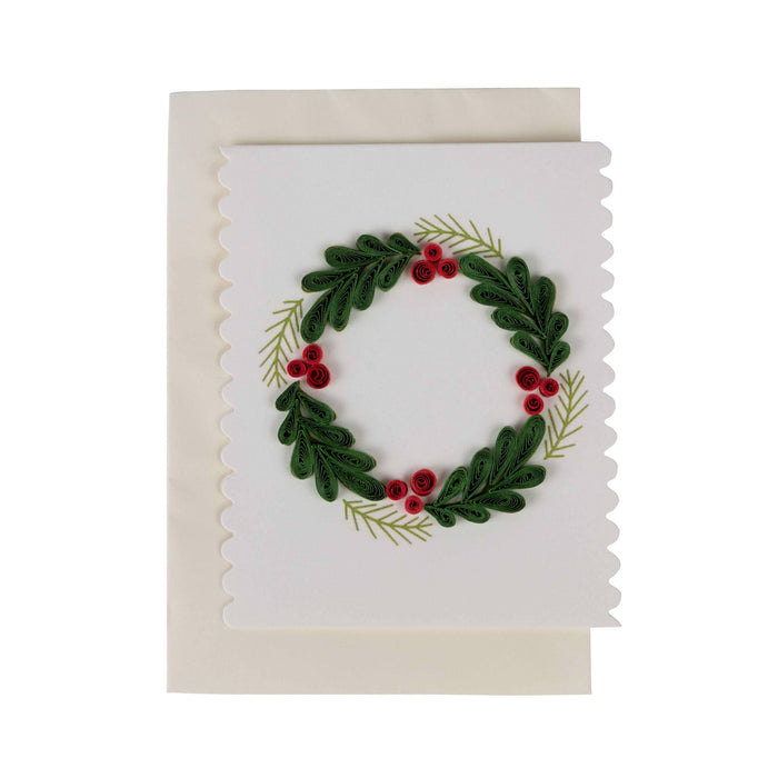 Holiday Wreath Quilled Card 1