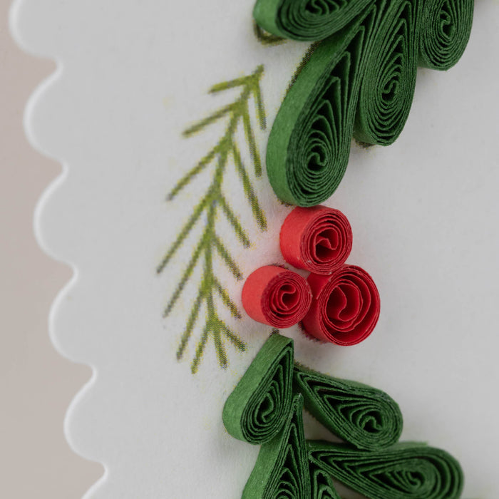 Holiday Wreath Quilled Card 2