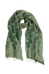 Ginkgo Leaf Patterned Scarf