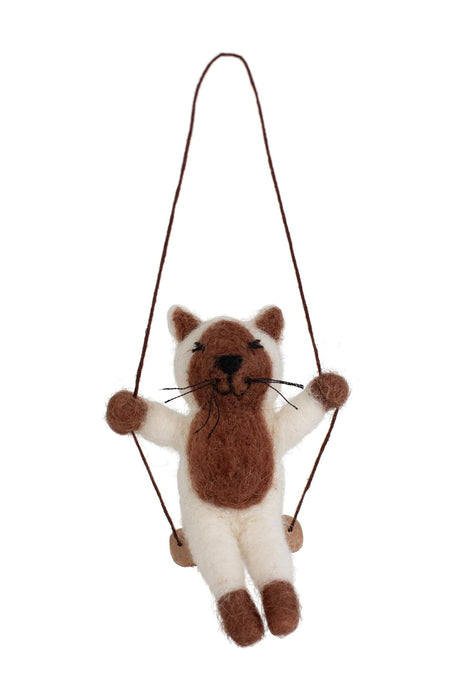 Cat on a Swing Ornament 1