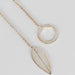 Silver Leaf Lariat Necklace thumbnail 3