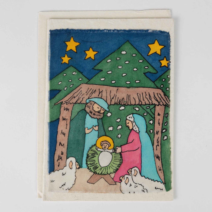 Christmas Cards - Nativity & Trees - Set of 4 8