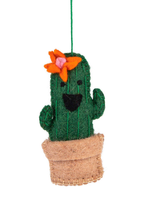Orange Flower Cactus Ornament 1
