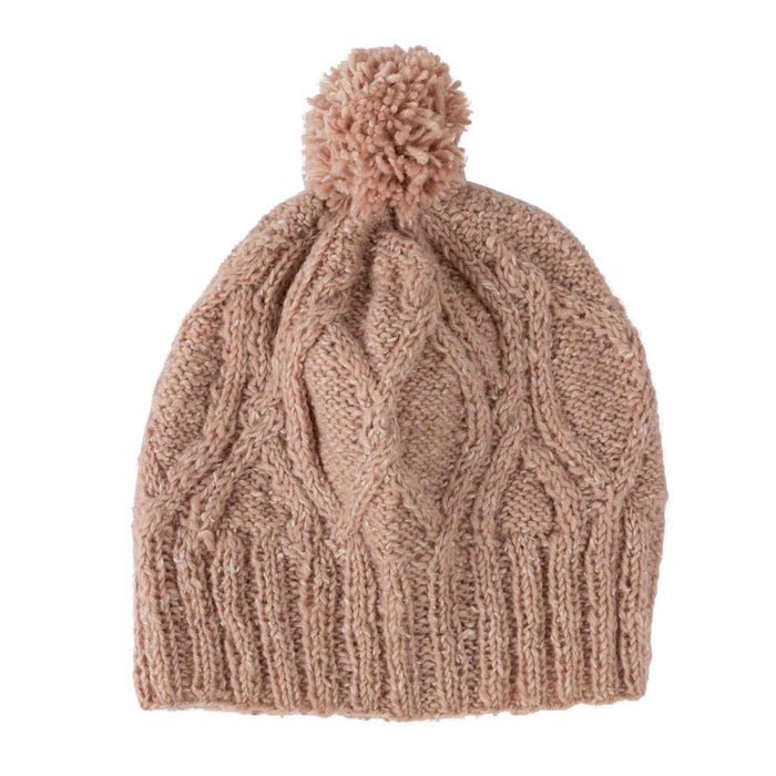 Le Ski Cable Knit Winter Hat - Pink 1