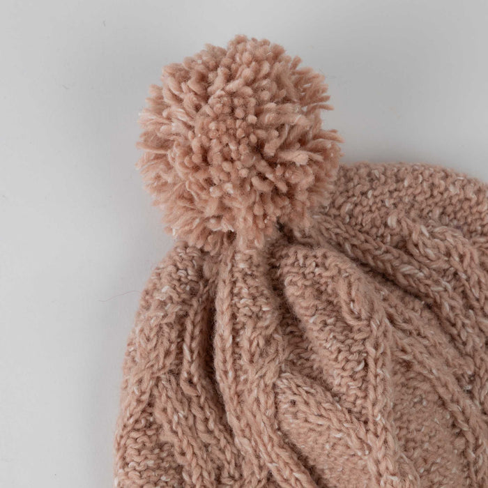Le Ski Cable Knit Winter Hat - Pink 4