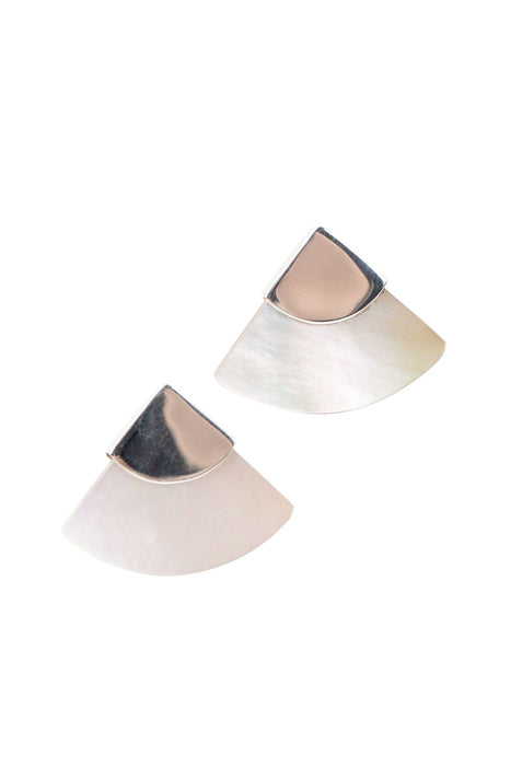 Mother of Pearl Fan Earrings 1