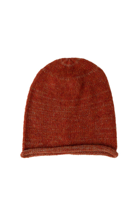 Slouchy Alpaca Wool Beanie - Rust Orange 1