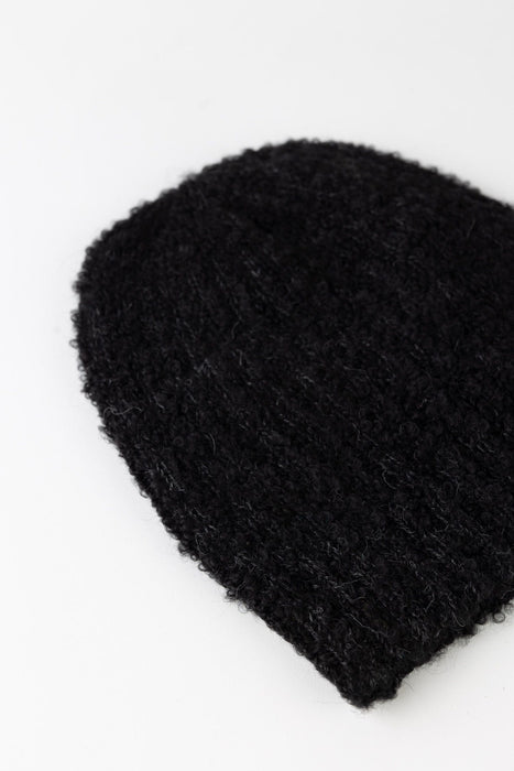 Slouchy Alpaca Wool Beanie - Black 2