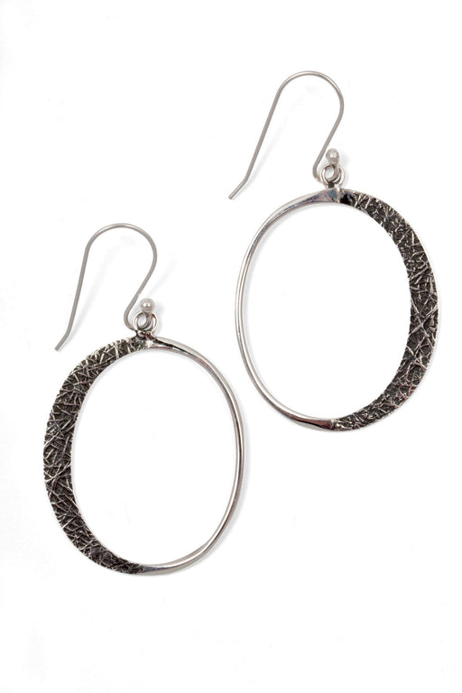 Textured Silver Hoop Earrings