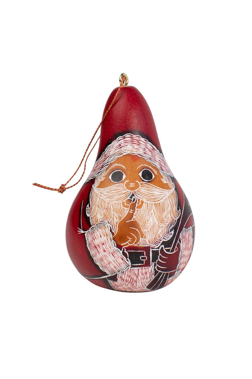 Santa Gourd Ornament