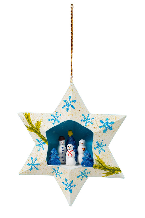 Snowman Trio Star Ornament