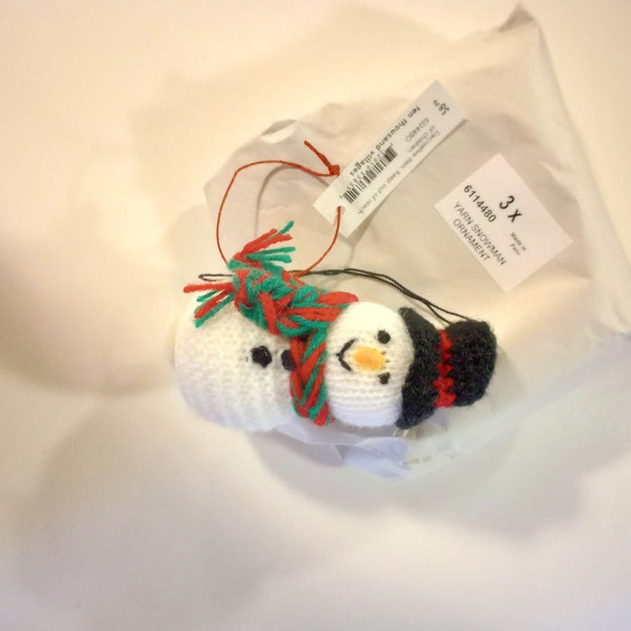 Yarn Snowman Ornament 2