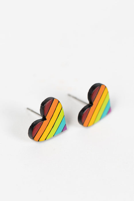 Rainbow Heart Gourd Earrings 3