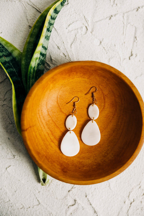 Vanilla Drop Tagua Earrings 4