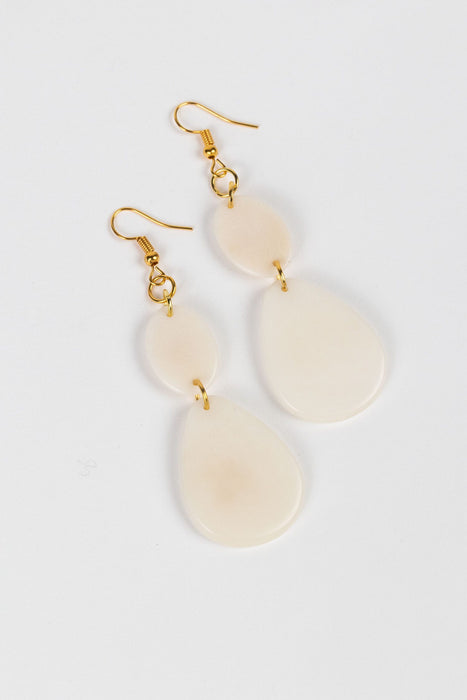 Vanilla Drop Tagua Earrings 2