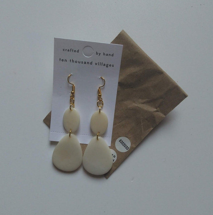 Vanilla Drop Tagua Earrings 3