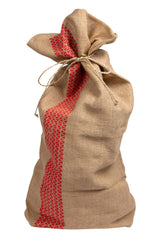 Red Striped Jute Gift Bag