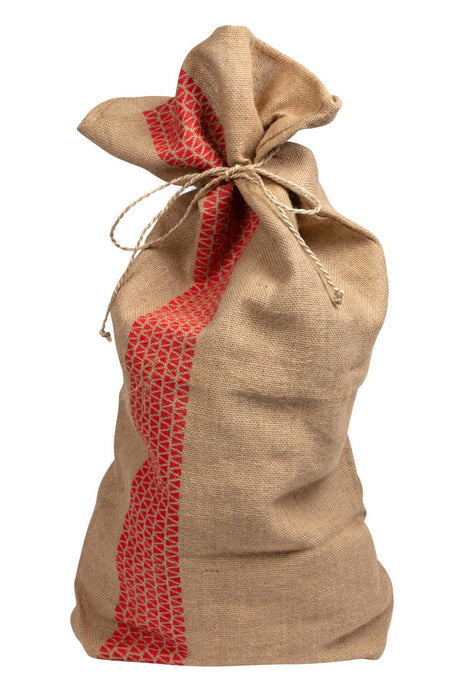 Red Striped Jute Gift Bag 1